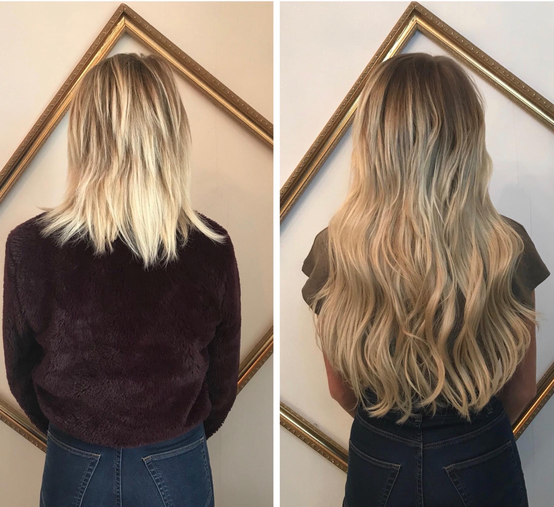 Before and After ManeMaxx Hair Extensions